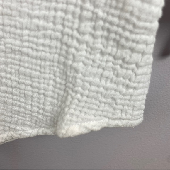 Foxcroft Waffle Knit V Neck White Blouse Medium - Picture 5 of 8